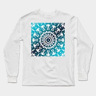 Blue Gradient Mandala Long Sleeve T-Shirt